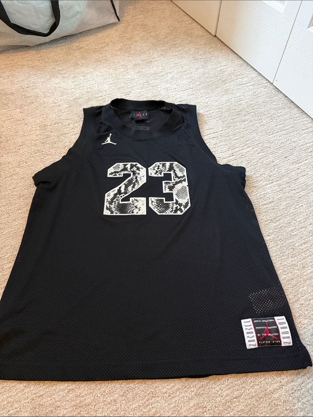 Jordan Men’s Black Mesh Jersey with White #23 Graphic